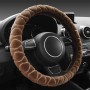 Car Universal Short Plush Warm Anti-skid Steering Wheel Cover, Adaptation Steering Wheel Diameter: 38cm (Brown)