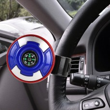 Car Universal Steering Wheel Spinner Knob Auxiliary Booster Aid Control Handle with Compass (Blue)