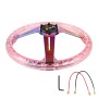 Car Universal Colorful Metal Crystal Anti-skid Steering Wheel Cover, Adaptation Steering Wheel Diameter: 38cm (Pink)