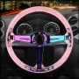 Car Universal Colorful Metal Crystal Anti-skid Steering Wheel Cover, Adaptation Steering Wheel Diameter: 38cm (Pink)