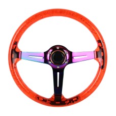 Автомобиль универсальный красочный металлический кристаллический антискридный рулевой крышку, диаметр адаптационного рулевого колеса: 38 см (красный)