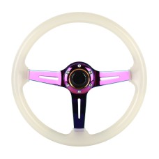 Автомобиль универсальный красочный металлический кристаллический антискридный рулевой крышку, диаметр рулевого колеса адаптации: 38 см (белый)