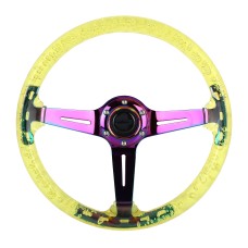 Автомобиль универсальный красочный металлический кристаллический антискридный рулевой крышку, диаметр рулевого колеса адаптации: 38 см (желтый)