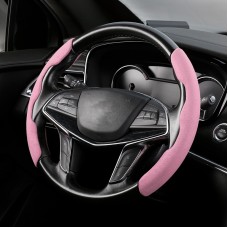 Car Universal Suede Steering Wheel Cover (Pink)