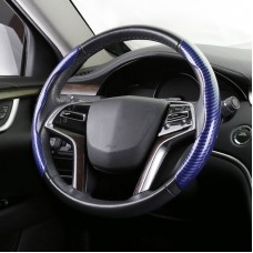 Car Universal Carbon Fiber Steering Wheel Cover (Blue)