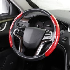 Car Universal Carbon Fiber Steering Wheel Cover (Red)