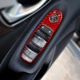 Car Carbon Fiber B Style Window Glass Lift Panel Decorative Sticker for Infiniti Q50 2014-2020, Left Drive (Red)