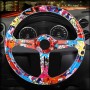 35cm Car Racing Graffiti ABS Steering Wheel(Style 2)