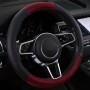 2 PCS  38cm Leather Hemp  Car Steering Wheel Cover Four Seasons General  Car Supplies(Black And Red)