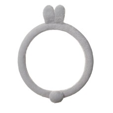 Cartoon Car Steering Wheel Cover Winter Long Hair Non-Slip Steering Wheel Cover(Gray Rabbit)