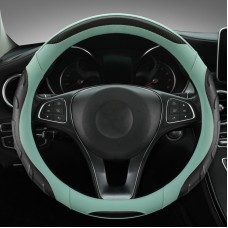 Кожаный набор рулевого колеса из кожи углеродного волокна, диаметр: 38 см (черный синий круг)