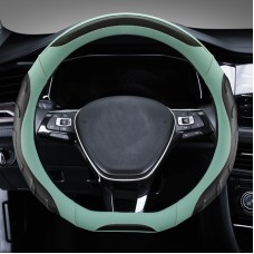 Leather Carbon Fiber Stitching Car Steering Wheel Set, Diameter: 38cm(Black Blue D Shape)