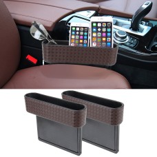 2 PCS Car Seat Crevice Storage Box Cup Drink Holder Gap Pocket Stowing Tidying for Phone Pad Card Coin Case with No Hooks(Brown)