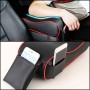 Universal Car PU Leather and Memory Foam Wrapped Armrest Box Car Armrest Box Mat with Phone Holder Storage Bag & Card Slot (Black)