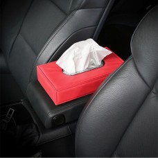 Universal Car Facial Tissue Box Case Holder Metal Frame Tissue Box Fashion and Simple Paper Napkin Bag(Red)