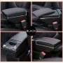 Автомобиль ABS + Кожаный обернутый подлокотник организатор Auto Cup Holder Accessories для Kia K2 2015 /2017 год (черный)