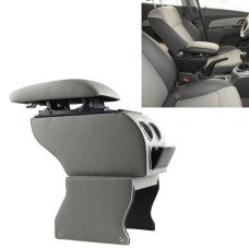 Car ABS Leather Wrapped Armrest Box with Fast Charge USB Holes and Cables for Tiguan(Grey)