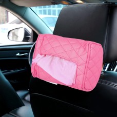 Car Auto Leather Sun Visor Backseat Hanger Tissue Box Paper Napkin Bag (Not Include Napkin)(Magental)