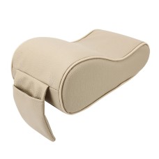 Universal Car PU Leather and Memory Foam Wrapped  Armrest Box Breathable Car Armrest Box Mat with Phone Holder Storage Bag(Khaki)