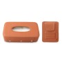 Deranfu Lichee Texture Многофункциональная коробка для полотенец с держателем карты (коричневый) (коричневый)