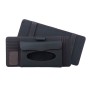 Deranfu 3 в 1 Lichee Texture Многофункциональная автомобильная кожаная коробка с кожаным полотенцем с карточным слотом и слотом CD (черный)