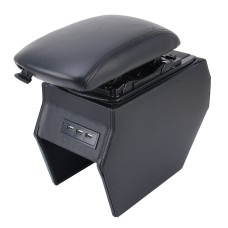 Car ABS Leather Wrapped  Armrest Box with Fast Charge USB Holes and Cables for Peugeot 2008