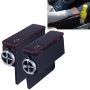 2 PCS FD-C108 Car Auto Wrapping Leather Seat Side Carrying Organizer Storage Box with Metal Drink Holder and Coin Hole(Black and Red)