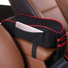 Universal Car Central Memory Foam Armrest Box Cushion Car Armrest Box Mat with Storage Bag (Black Red)