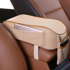 Universal Car Central Memory Foam Armrest Box Cushion Car Armrest Box Mat with Storage Bag (Beige)