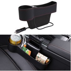 Автомобиль многофункциональный консоль сиденья водителя Cute Leather Box Sigarette Lighter зарядка карманная чашка сиденье сиденье зазор (черный)