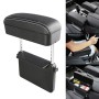 Universal Car PU Leather Wrapped Armrest Box Cushion Car Armrest Box Mat with Storage Box (Black White)
