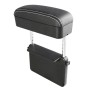 Universal Car PU Leather Wrapped Armrest Box Cushion Car Armrest Box Mat with Storage Box (Black White)