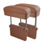 2 PCS Universal Car PU Leather Wrapped Armrest Box Cushion Car Armrest Box Mat with Storage Box (Brown)