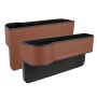 2 PCS Car Multi-functional Principal And Deputy Driver Seat Console Leather Box (Brown)