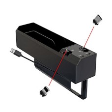 USB-C / Type-C + 8PIN Interface Car Multi-functional Cup Holder Seat Gap Side Storage Box