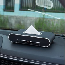 Car Dashboard Diamond Paper Towel Box with Temporary Parking Phone Number Card & Phone Holder (Black)