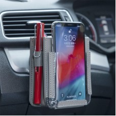 Car Air Outlet Storage Bag Mobile Phone Storage Hanging Bag (Grey)