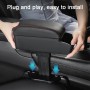 1 Pair Car USB Charger PU Leather Wrapped Armrest Box Cushion with Storage Box