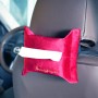 5 PCS Car Velvet Embroidered Tissue Box Storage Bag(Wine Red)