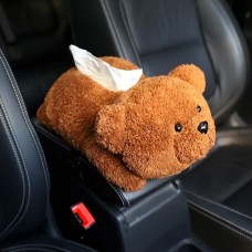 Universal Car Armrest Box Tissue Box Creative Cartoon Cute Tissue Box Car Interior Products Car Accessories(Brown doll bear)