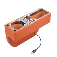 Susisun SNH010 ящик для хранения зазоров на автомобильном сиденье, стиль: положительный диск USB зарядка (коричневый)