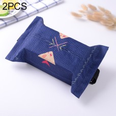 2 PCS Cartoon Cloth Car Seat Back Hanging Storage Tissue Case Box Container Towel Napkin Papers Bag Holder Box Case(Flatfish)