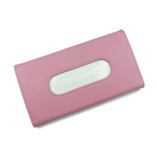 2 PCS Car Hanging Type Tissue Box Sun Visor Seat Back Sunroof Storage Box(Pink With Tissue)