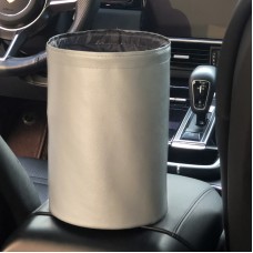 2 PCS Leather Foldable Car Trash Can Mini Chair Back Suspended Waterproof Trash Can(Gray)