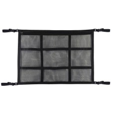 Adjustable Hanging Car Inside Roof Luggage Clothing Storage Net Bag Car Storage Network Pocket, Size: 80x55cm(Double Zipper+Webbing (Black))