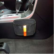 3 PCS Car Mobile Phone Storage Net Bag Universal Paste Car Chair Back Storage Bag, Colour: Black With Stripes