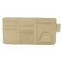 2 PCS Auto Sun Visor Card Clip Business Card Glasses Clip Zipper Car Mobile Phone Document Folder(Beige)