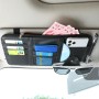 2 PCS Auto Sun Visor Card Clip Business Card Glasses Clip Zipper Car Mobile Phone Document Folder(Black)