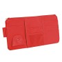 2 PCS Auto Sun Visor Card Clip Business Card Glasses Clip Zipper Car Mobile Phone Document Folder(Red)