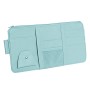 2 PCS Auto Sun Visor Card Clip Business Card Glasses Clip Zipper Car Mobile Phone Document Folder(Blue)
